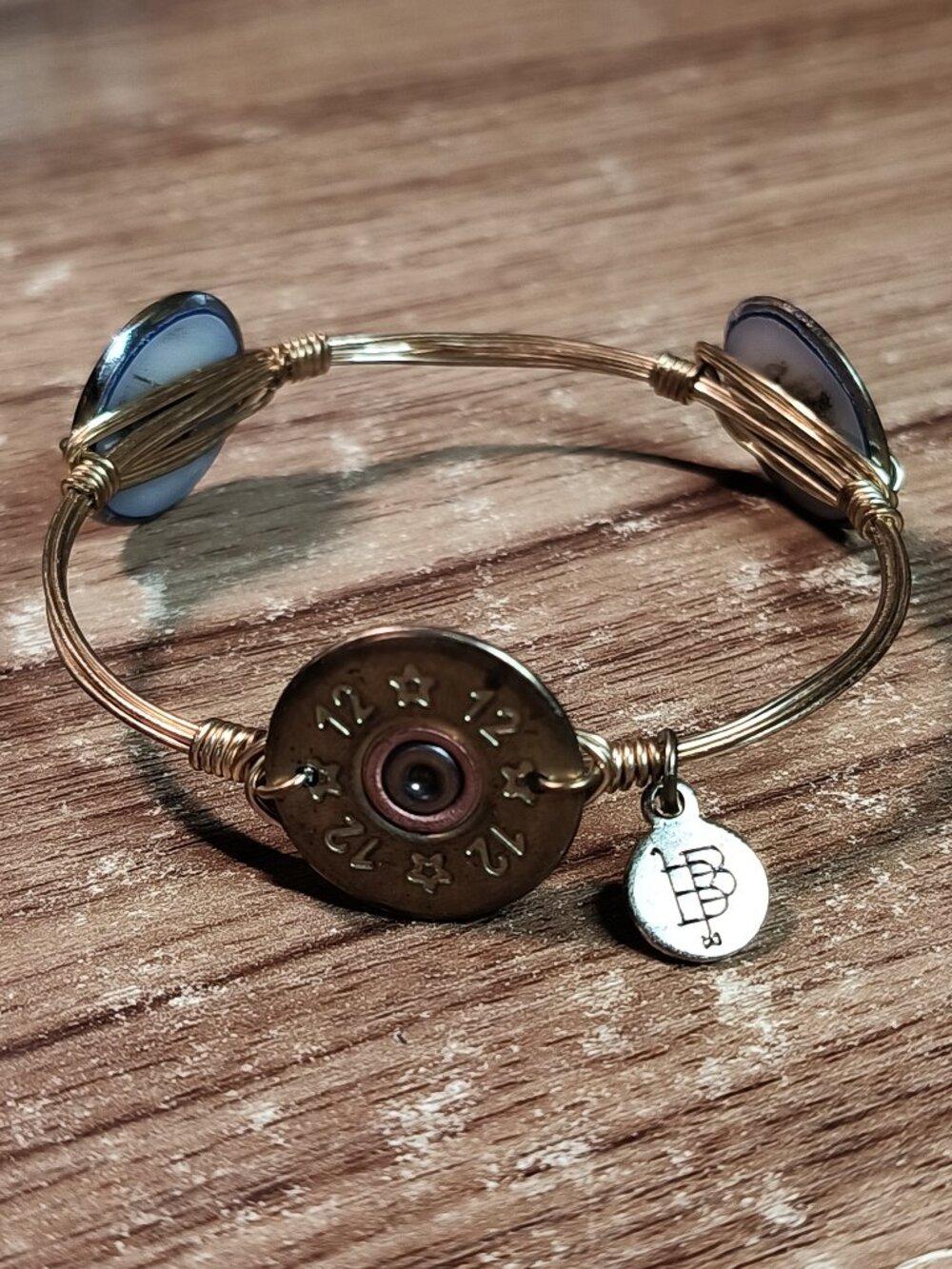 Bourbon & Boweties 12 Gauge Shotgun Shell Wire Wrapped Bangle European Ammo SM